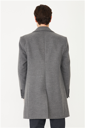 Gri Astarlı İç Cepli Kaşe Kaban Regular Fit