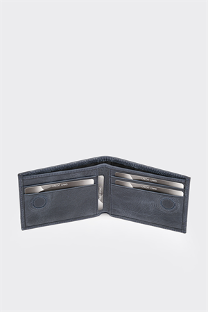 Lacivert Premium Yatay Deri Erkek Cüzdan