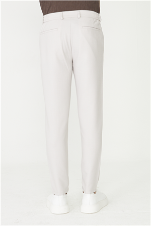Açık Gri Modern Kesim Bağcıklı Smart Casual Jogger Pantolon