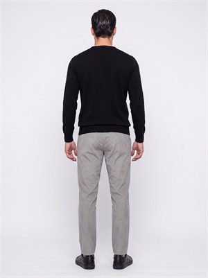 Açık Gri Regular Fit Kadife Jogger Spor Pantolon