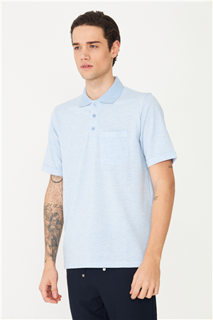 Açık Mavi Polo Yaka T-Shirt 