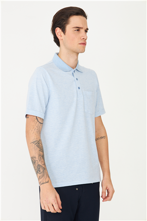 Açık Mavi Polo Yaka T-Shirt 