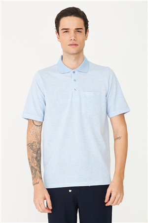 Açık Mavi Polo Yaka T-Shirt 