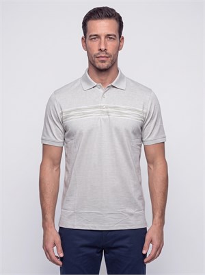 Açık Yeşil Mikro Desenli Regular Fit Erkek Polo Yaka Tişört