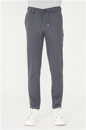 Antrasit Modern Kesim Bağcıklı Smart Casual Jogger Pantolon