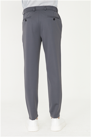 Antrasit Modern Kesim Bağcıklı Smart Casual Jogger Pantolon