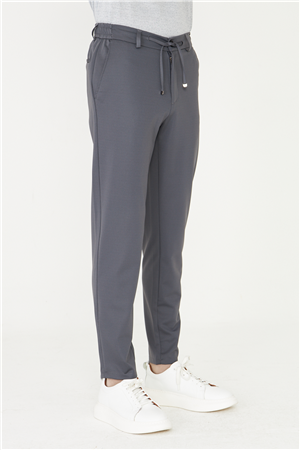 Antrasit Modern Kesim Bağcıklı Smart Casual Jogger Pantolon