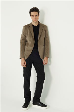 Açık Yeşil Fitilli Kadife Slim Fit Blazer Ceket