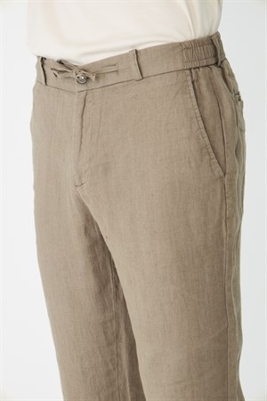 Bej Erkek Bağcıklı Rahat Kesim Jogger Pantolon