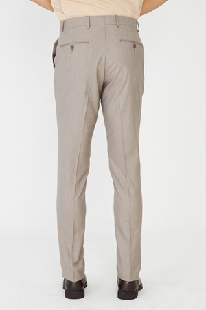 Bej Erkek Kumaş Pantolon Modern Kesim Klasik Pantolon