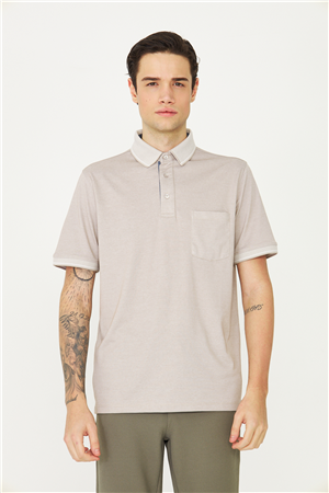 Bej Polo Yaka T-Shirt 