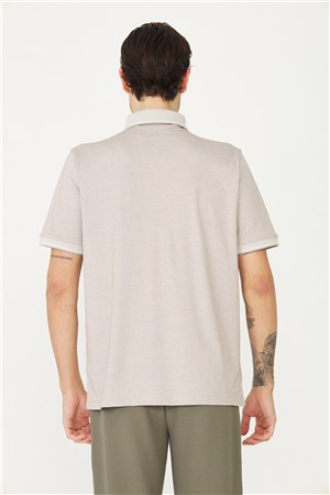 Bej Polo Yaka T-Shirt 