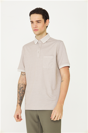 Bej Polo Yaka T-Shirt 