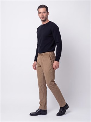 Bej Regular Fit Kadife Jogger Spor Pantolon