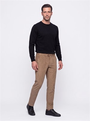 Bej Regular Fit Kadife Jogger Spor Pantolon