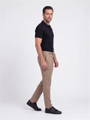 Bej Yandan Cepli Slim Fit Jogger Spor Pantolon