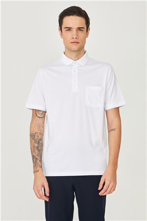 Beyaz Polo Yaka T-Shirt 