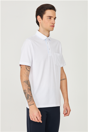 Beyaz Polo Yaka T-Shirt 