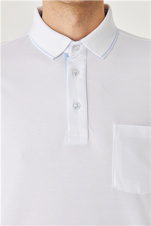 Beyaz Polo Yaka T-Shirt 