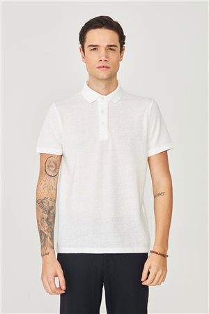 Beyaz Polo Yaka T-Shirt 