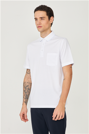 Beyaz Polo Yaka T-Shirt 