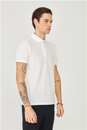 Beyaz Polo Yaka T-Shirt 