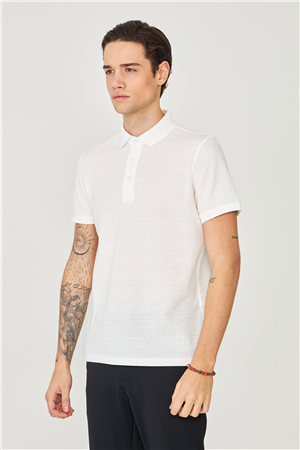 Beyaz Polo Yaka T-Shirt 