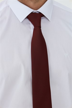 Bordo Kuşgözü Desenli Geniş Erkek Kravat