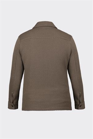 Yeşil Rahat Kesim iki Cepli Düğmeli Desenli Gömlek Ceket