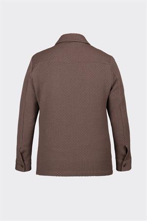 Kahverengi Rahat Kesim iki Cepli Düğmeli Desenli Gömlek Ceket