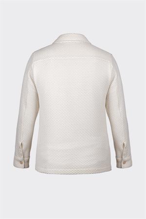 Bej Rahat Kesim iki Cepli Düğmeli Desenli Gömlek Ceket