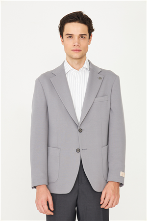 Gri Klasik Kesim Blazer Ceket