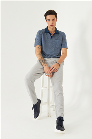 Gri Klasik Kesim Kumaş Pantolon Slim Fit