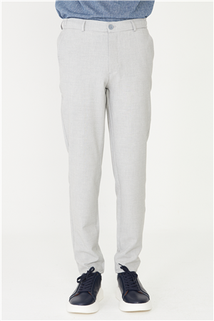 Gri Klasik Kesim Kumaş Pantolon Slim Fit