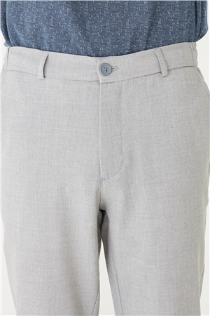 Gri Klasik Kesim Kumaş Pantolon Slim Fit