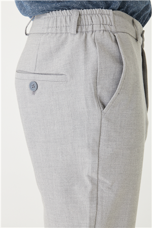 Gri Klasik Kesim Kumaş Pantolon Slim Fit