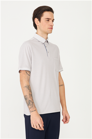 Gri Polo Yaka T-Shirt 
