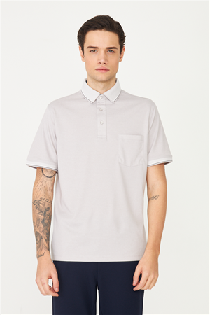 Gri Polo Yaka T-Shirt 
