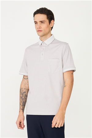 Gri Polo Yaka T-Shirt 