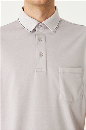 Gri Polo Yaka T-Shirt 