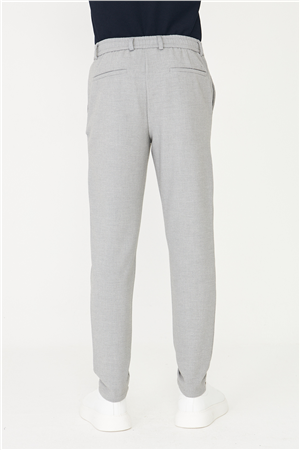 Gri Bağcıklı Smart Casual Pantolon