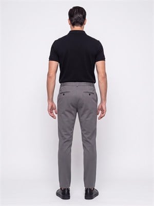 Gri Yandan Cepli Slim Fit Jogger Spor Pantolon