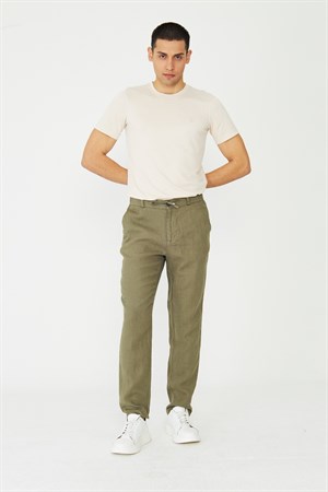 Haki Erkek Bağcıklı Rahat Kesim Jogger Pantolon