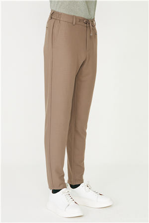 Haki Modern Kesim Bağcıklı Smart Casual Jogger Pantolon