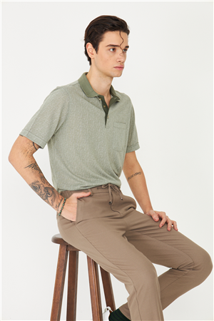 Haki Modern Kesim Bağcıklı Smart Casual Jogger Pantolon