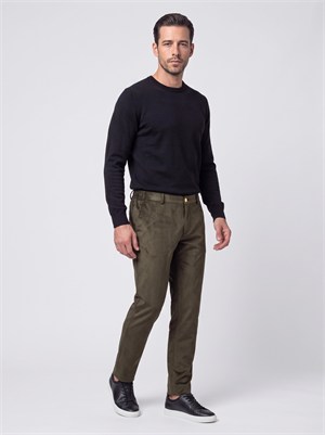 Haki Regular Fit Kadife Jogger Spor Pantolon