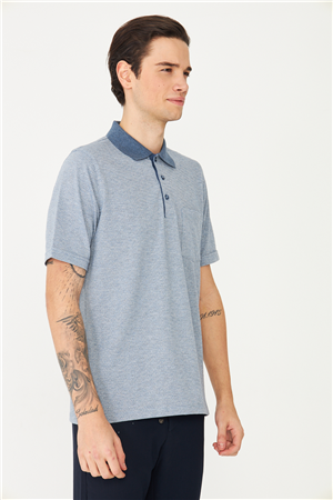 İndigo Polo Yaka T-Shirt 