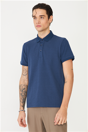 İndigo Polo Yaka T-Shirt 