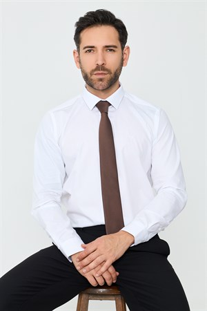Kahverengi Kuşgözü Desenli Geniş Erkek Kravat