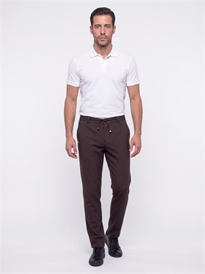 Kahverengi Yandan Lastikli Regular Fit Erkek Jogger Pantolon
